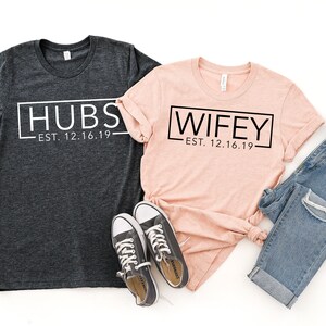 Hubs and Wifey Shirts / Husband and Wife Shirts / Custom Wedding Shirts/ Honeymoon Shirts / Just Married Shirts / Couples Matching Shirts