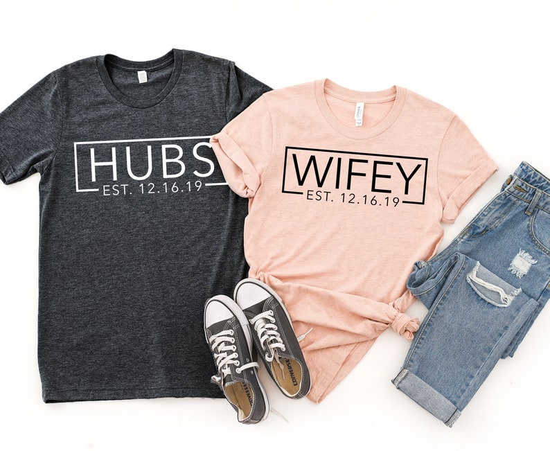 Hubs and Wifey Shirts / Husband and Wife Shirts / Custom | Etsy