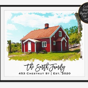 Custom House Portrait / Realtor Closing Gift / Housewarming Gift / New Home Gift / Personalized House Sketch / Watercolor Home Portrait