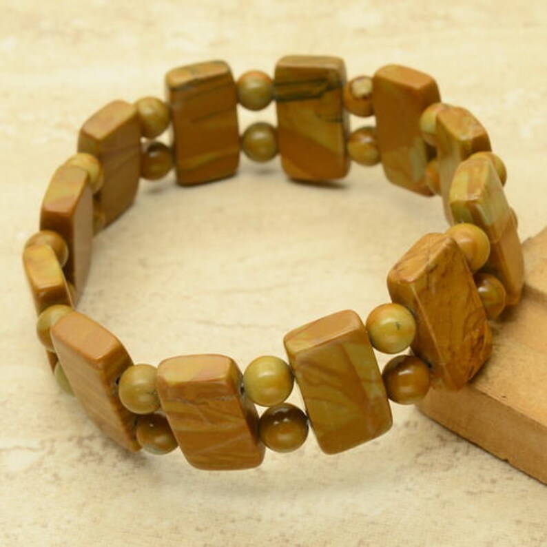 Stretchy 7 12 Natural Jasper Gemstone Bracelet