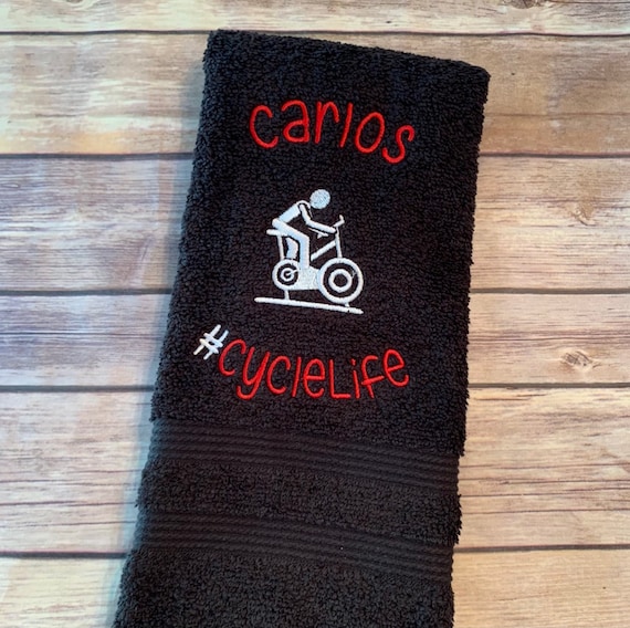 Gym Towel/ Cycle Towel/ Indoor Bike TowelEmbroidered Hand Etsy