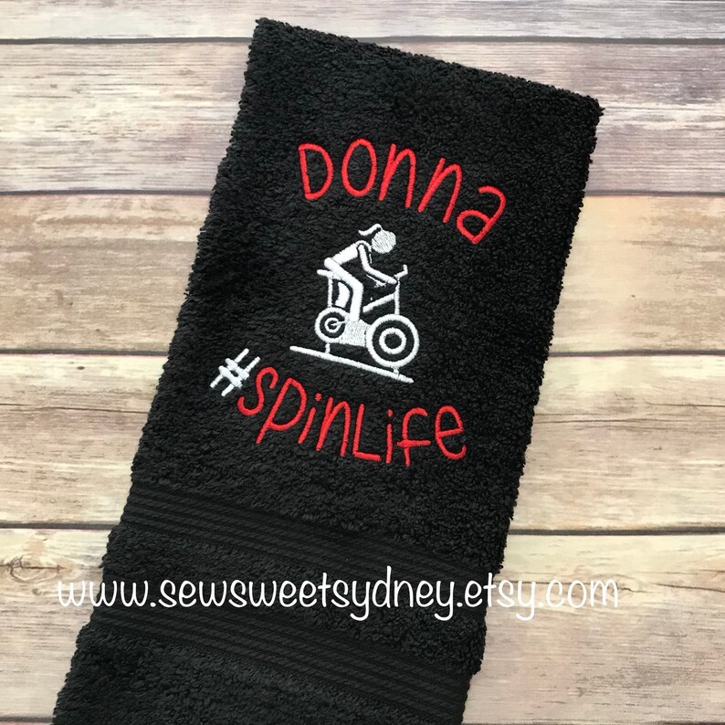 Spin Towel/ Cycle Towel/ Gym TowelEmbroidered Hand Towel Etsy