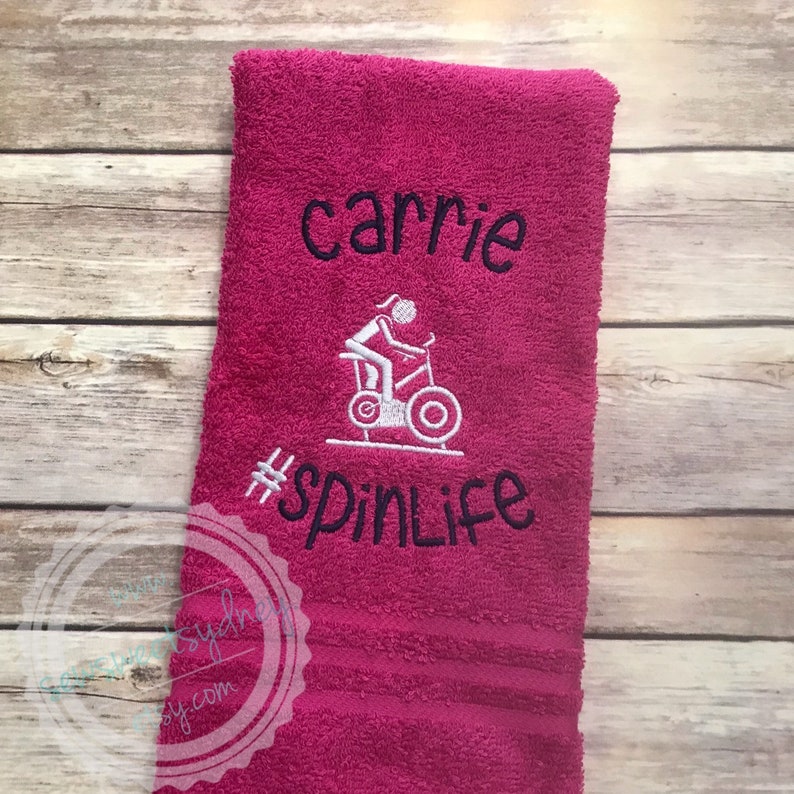Spin Towel/ Cycle Towel/ Gym TowelEmbroidered Hand Towel Etsy