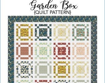 Garden Box PDF Quilt Pattern, Fat Quarter Quilt Pattern, Digital Quilt Pattern