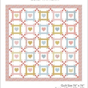 All You Need Is Love and a Cat PDF Quilt Pattern, Valentine Quilt, Heart Quilt