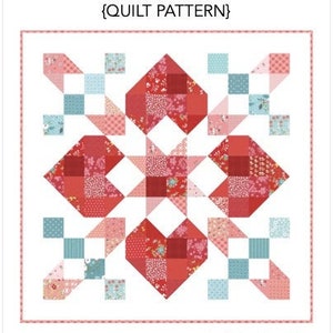 Star Crossed Love PDF Quilt Pattern, Valentine Quilt, Wallhanging image 1