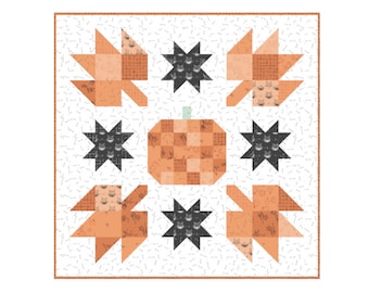 Pumpkin Mini Quilt PDF Quilt Pattern, Instant DOWNLOAD