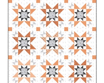 October Stars Quilt PAPER Pattern