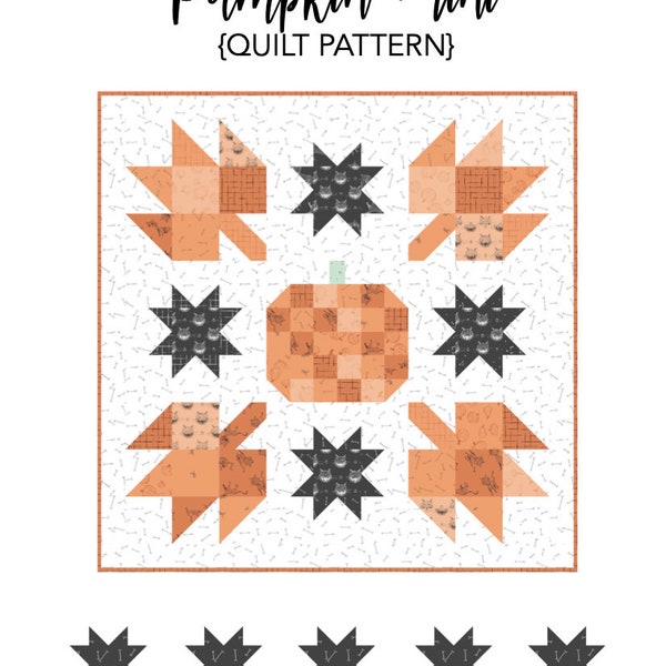 Pumpkin Mini Quilt PDF Quilt Pattern, Instant DOWNLOAD