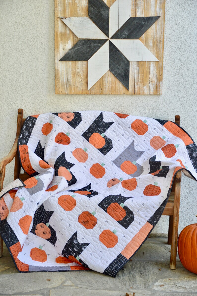 Pumpkins and Cats PDF Quilt Pattern, DOWNLOAD image 3