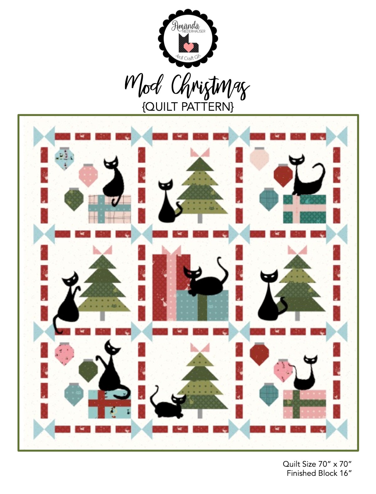 Mod Christmas PDF Quilt Pattern - Mod Meow