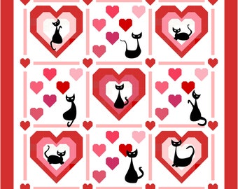 Mod Valentine Quilt Pattern PDF