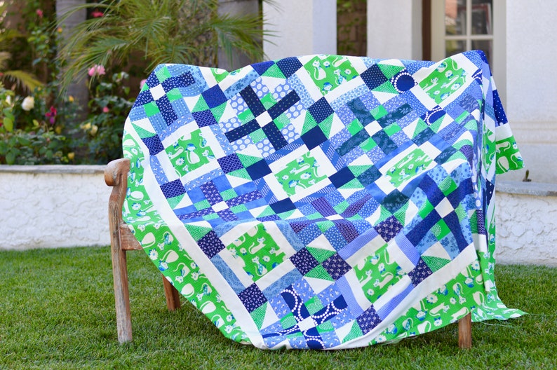 Blue & Green Quilt PDF Pattern Etsy