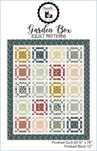 Garden Box PDF Quilt Pattern, Fat Quarter Quilt Pattern, Digital Quil…