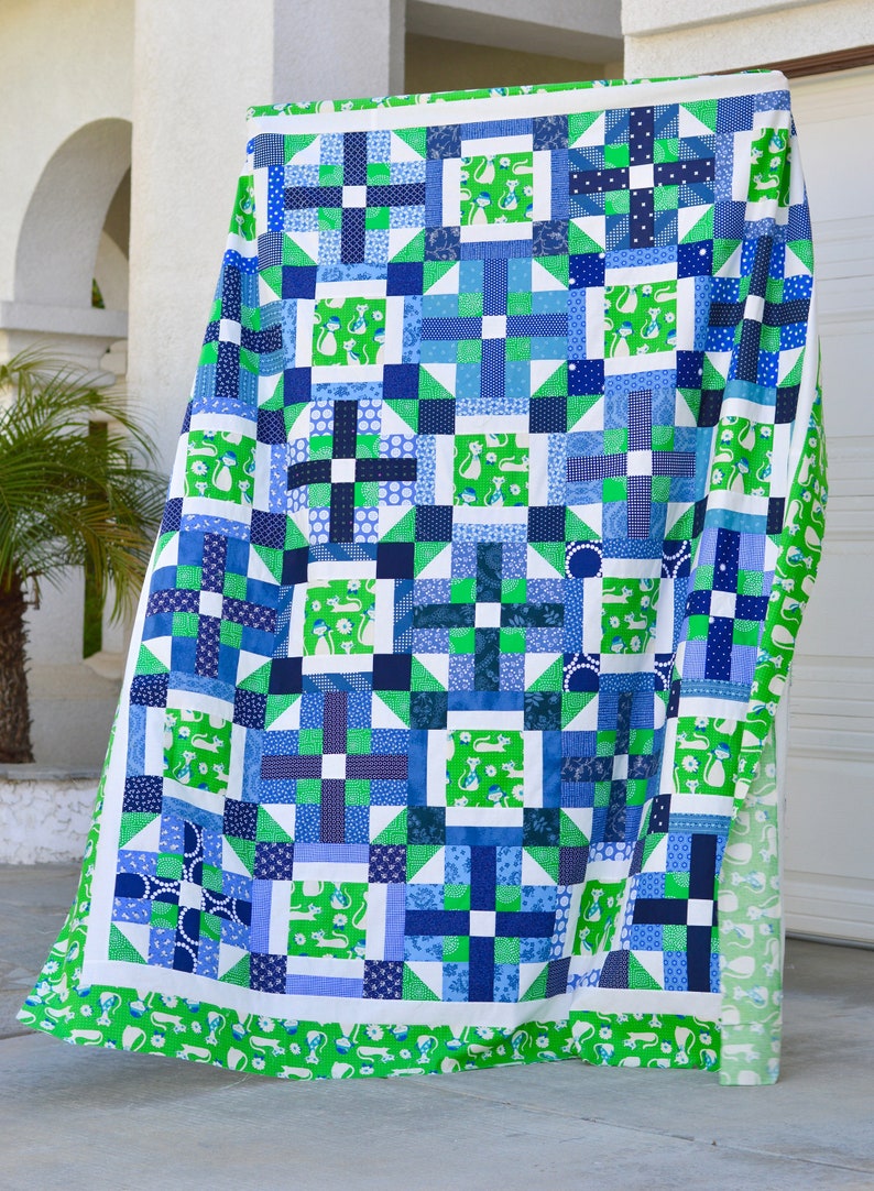 Blue & Green Quilt PDF Pattern Etsy