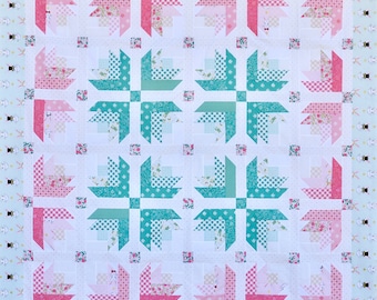 Hello Springtime Quilt Anleitung, PDF Quilt Anleitung, Frühling Quilt