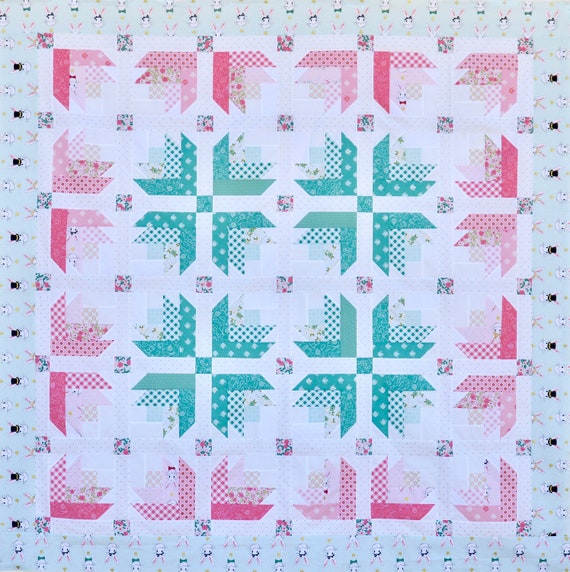 Hello Springtime Quilt Pattern, PDF Quilt Pattern, Spring Quilt