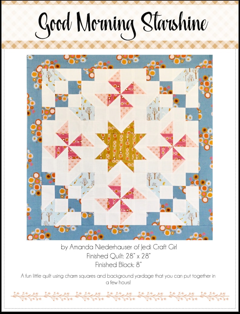 Good Morning Starshine PDF Quilt Pattern, Mini Quilt, Wallhanging, Quilt Pattern image 2