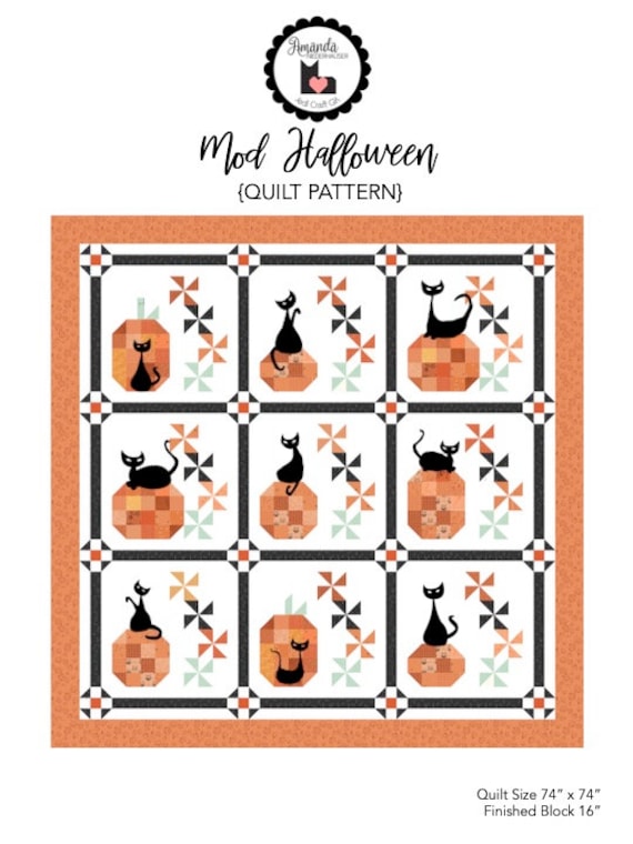 Mod Halloween PDF Quilt Pattern - Etsy 日本