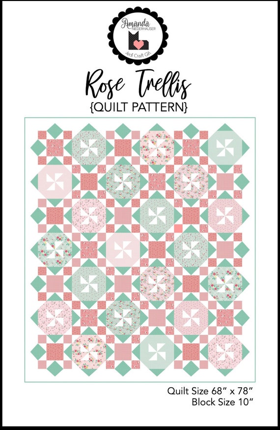 Rose Trellis Quilt Pattern PDF Pattern Instant DOWNLOAD Etsy