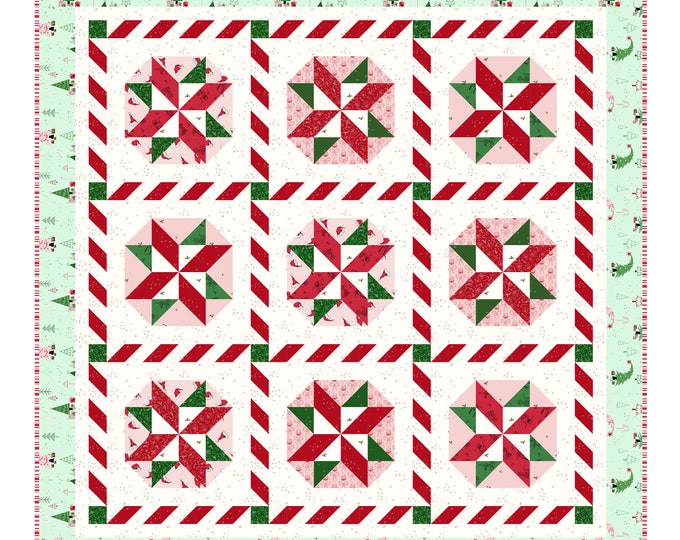 Quilt Pattern Peppermint Twist Quilt Christmas Throw PDF Digital ...