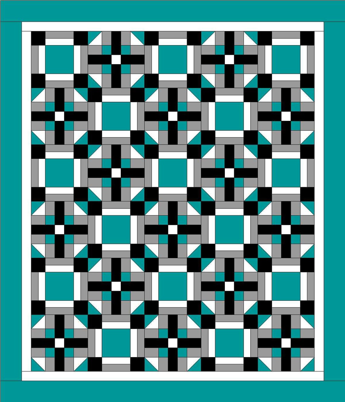 Blue & Green Quilt PDF Pattern Etsy