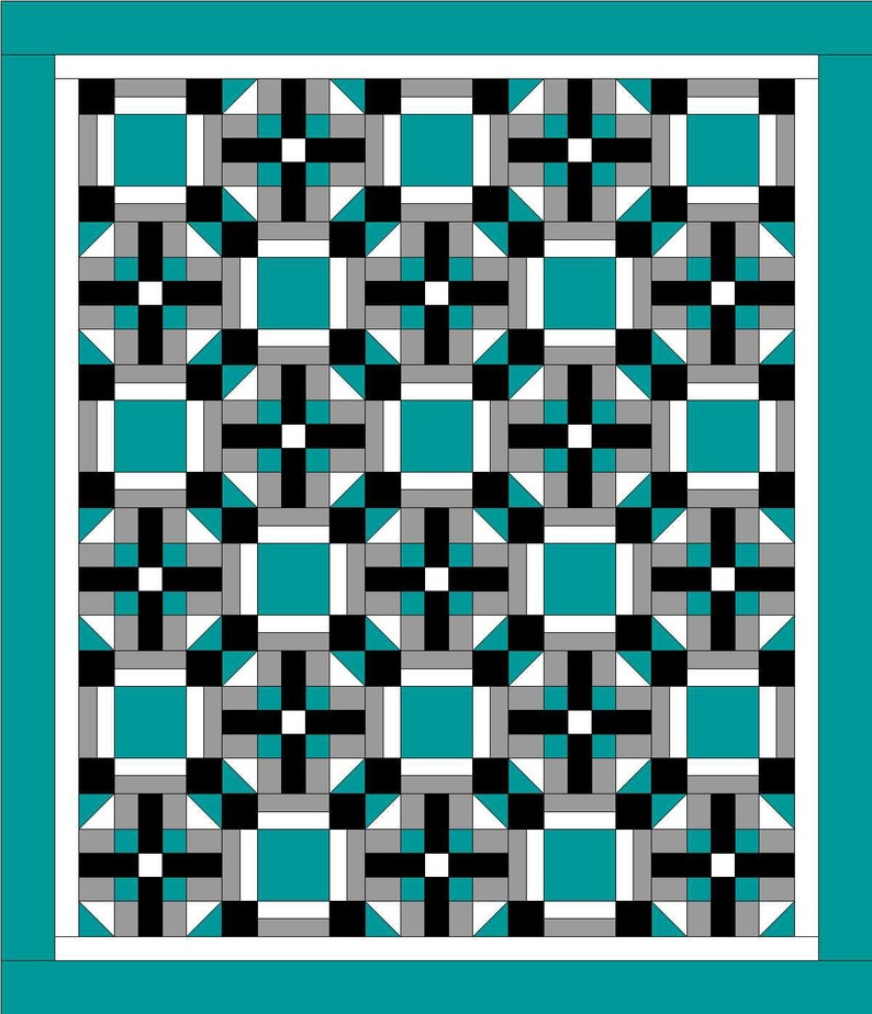 Blue & Green Quilt PDF Pattern Etsy