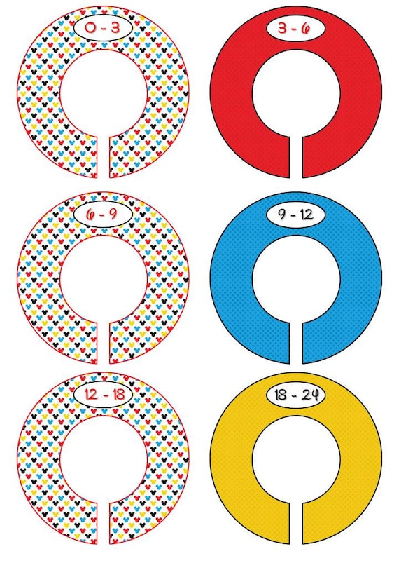 Closet Dividers Baby Organizer Girl Boy Neutral Baby Shower Gift Nursery Room Decor Kids Hanger Rack Infant Round Mickey Mouse Disney Il_570xn