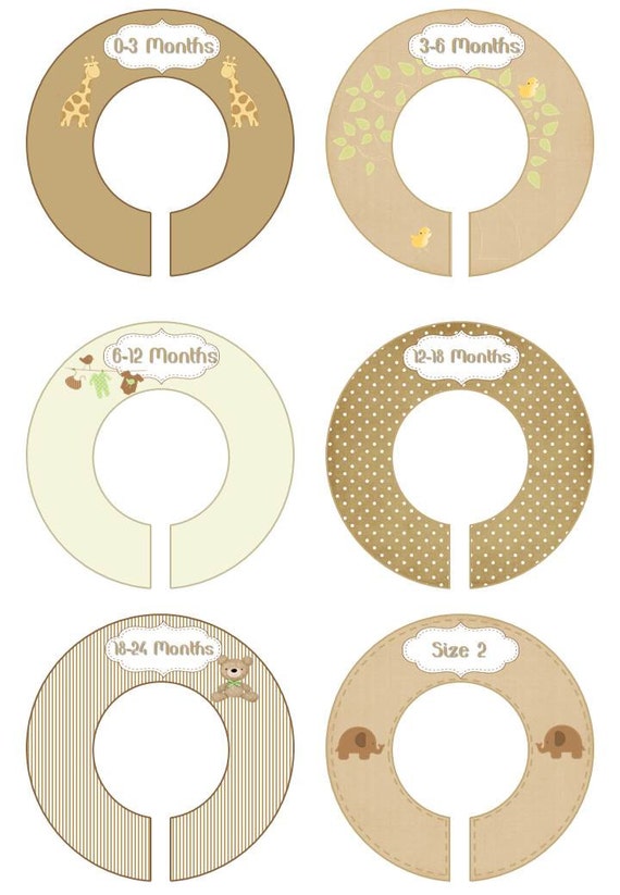 Closet Dividers Baby Organizer Girl Boy Neutral Baby Shower Gift Nursery Room Decor Kids Hanger Rack Infant Round Neutral Brown Bear Il_570xn