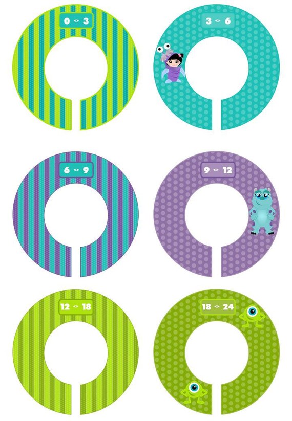 Closet Dividers Baby Organizer Baby Shower Gift Nursery Room Decor Kids Hanger Rack Infant Round Monster Disney Boy Sullivan Mike Wazowski Il_570xn