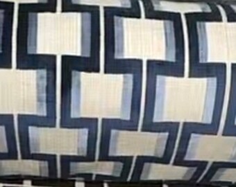 Luxury Blue  and white Velvet Fabric,Upholstery Fabric,Drapery Fabric. Geometric Pattern Fabric