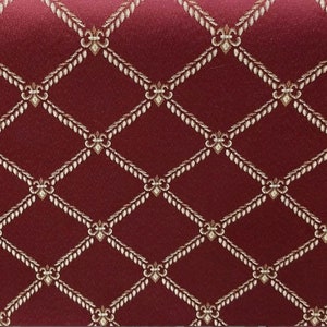 3 Yards Jacquard Upholstery Fabric, Drapery Fabric, Designer's Choice,Sold By the Yard ,Diamond Print Burgundy, 58"Wide ,Two Sided