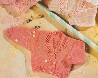 knitting pattern PDF for baby crossover cardigan in sizes 16 to 22  inch chest