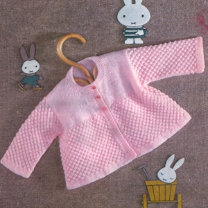 vintage knitting pattern for baby matinee coat, PDF download, instructions to knit vintage baby cardigan
