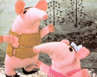 vintage knitting pattern PDF file for The Clangers retro tv character toys