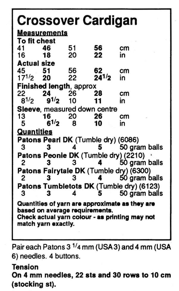 Knitting Pattern for Baby Crossover Front Wrapover Cardigan, PDF ...