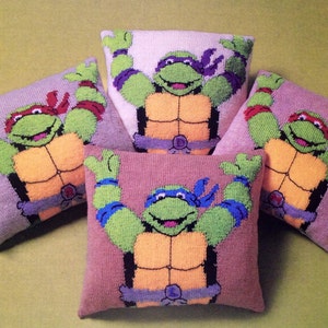 teenage mutant ninja turtles vintage knitting pattern for cushions