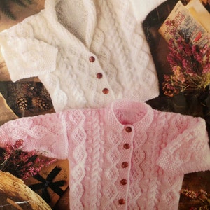 knitting pattern PDF for baby to child aran cardigans boy or girl 18-26" PDF instant download