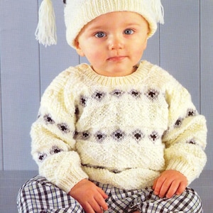 vintage knitting pattern for baby cardigans sweaters hats, PDF instant download, cat and dog jumpers for babies