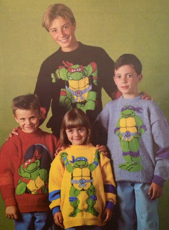 Kids Unisex Boys & Girls Ninja Turtle Christmas Jumper Knitted Sweater 