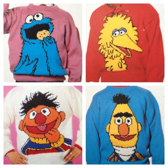 Sesame Street Knitting Pattern Sweaters 