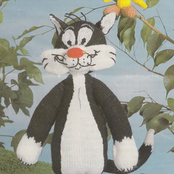 vintage toy knitting pattern sylvester and tweetie pie instant download PDF