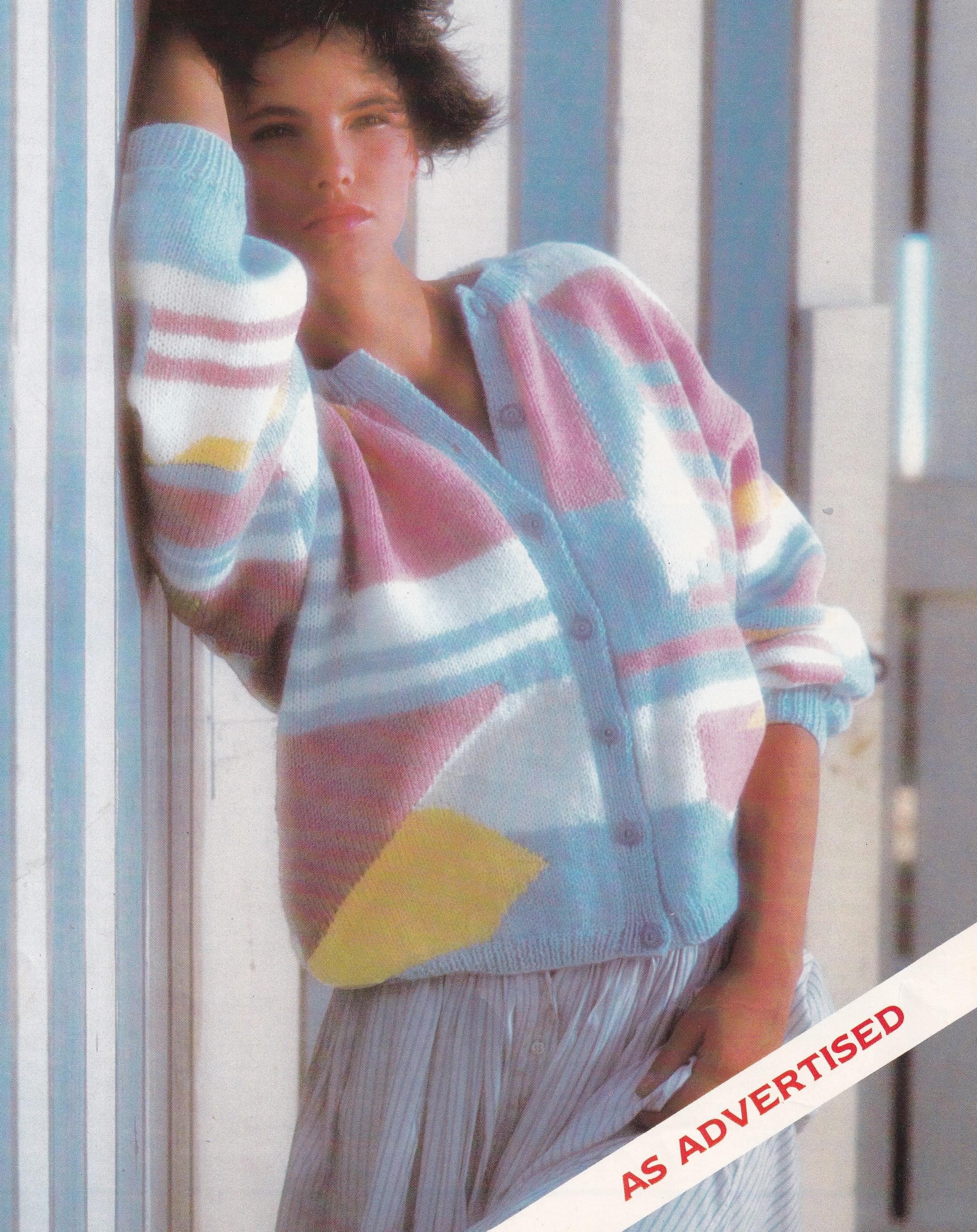 Vintage 80s Cardigan Knitting Pattern - Etsy