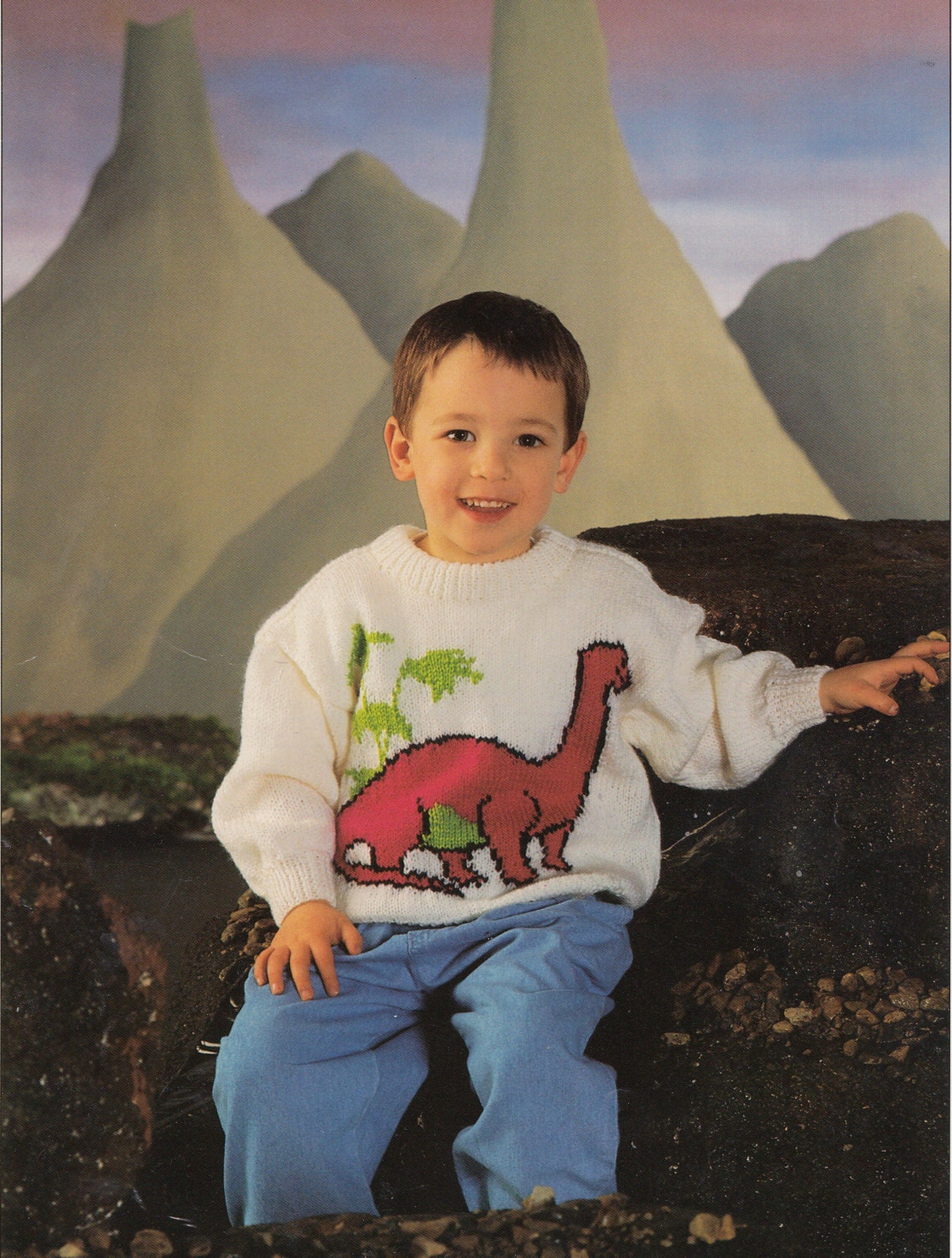 Dinosaur Jumper Knitting Pattern PDF 