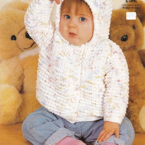 vintage knitting pattern for baby hooded cardigan jacket