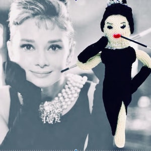 vintage knitting pattern for Audrey Hepburn doll instant download pdf toy knitting pattern retro