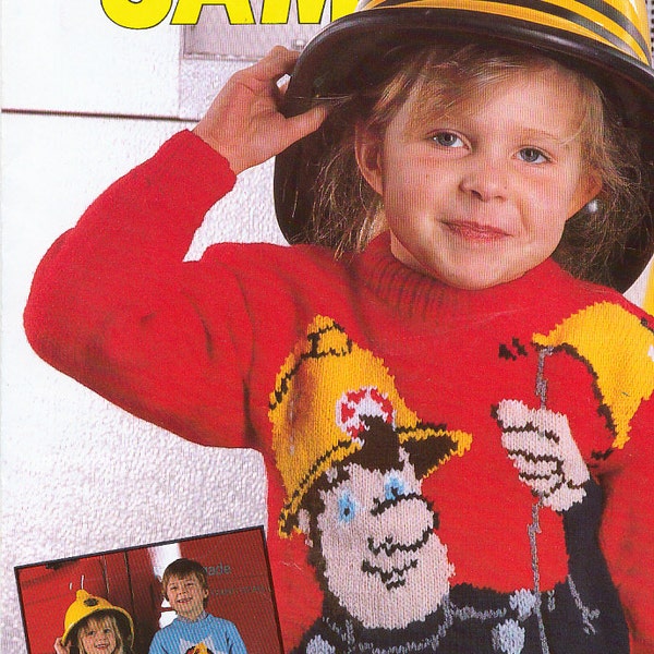 Feuerwehrmann Sam Vintage Strickanleitungen für Kinder Charakter Pullover dk PDF