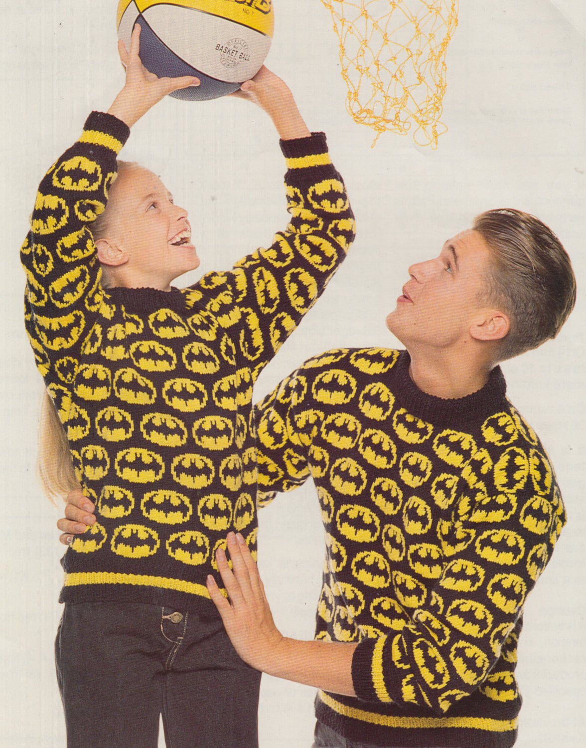 Vintage Knitting Pattern for Batman Jumper in Adult and Child Etsy