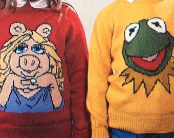 The Muppets Sweater Knitting Pattern, Child to Adult (PDF Download)