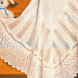 Lace Baby Stola Vintage Strickmuster sofort download PDF Strickanleitung Erbstück Taufe Baby Stola Decke